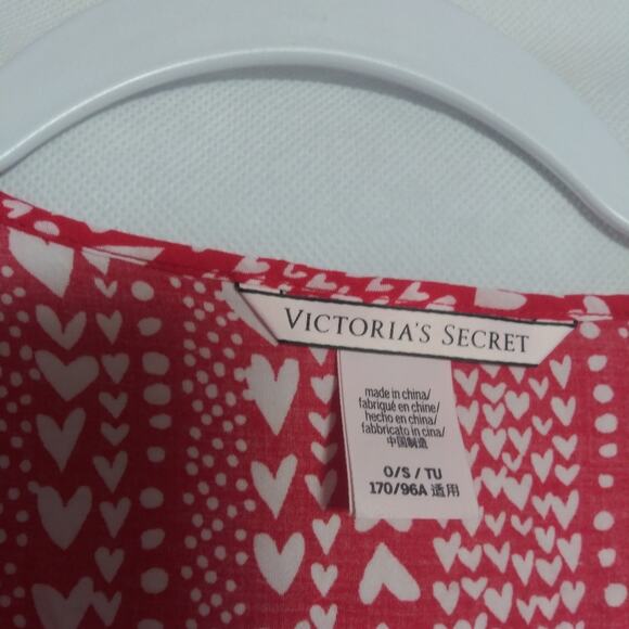 Victoria's Secret Red Heart Tie Waist Tunic Top Cover Up Caftan Size OS - Picture 5 of 7